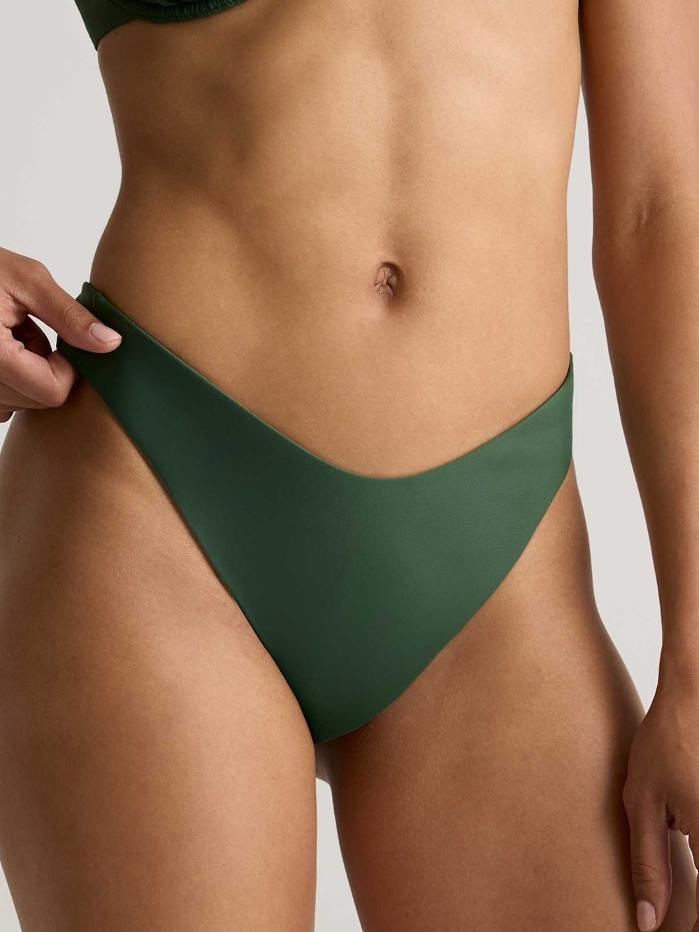 NWT Quince Italian High Leg bikini bottoms palm small